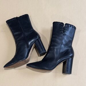 Black Leather Ankle Boots